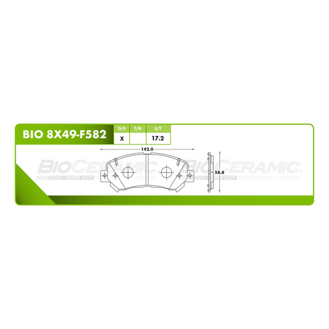 Balatas Delanteras Bioceramic Dodge Journey 2022-2024 | 8X49-F582