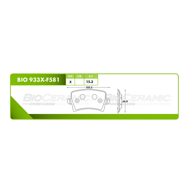 Balatas traseras Bioceramic Dodge Journey 2022-2024 | 933X-F581