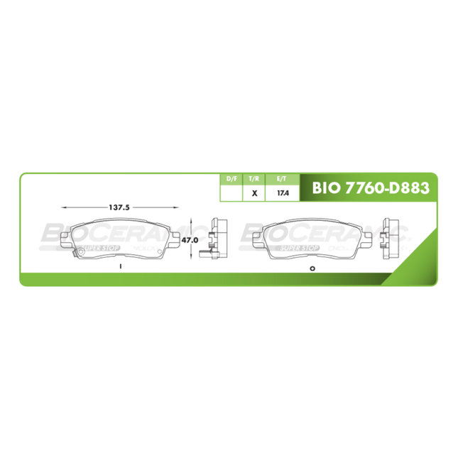 Balatas Bioceramic Trasera Chevrolet Traverse|D883