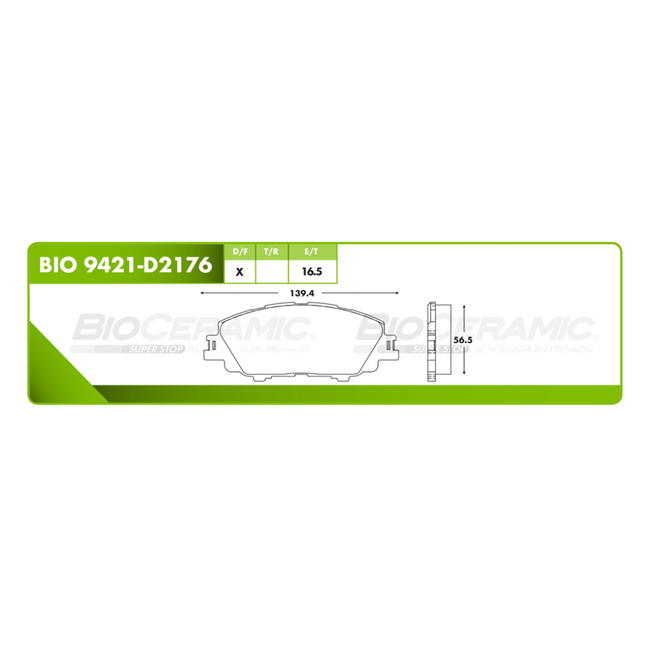 Balata Bioceramic Delantera Toyota Corolla|D2176